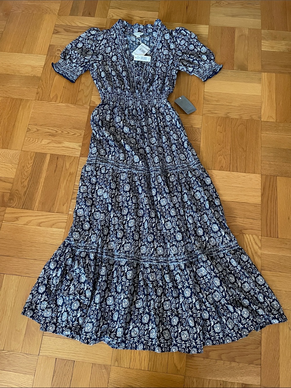 Max Studio London Ruffle Sleeve Tiered Maxi Dress Size Small NEW W/ Tag